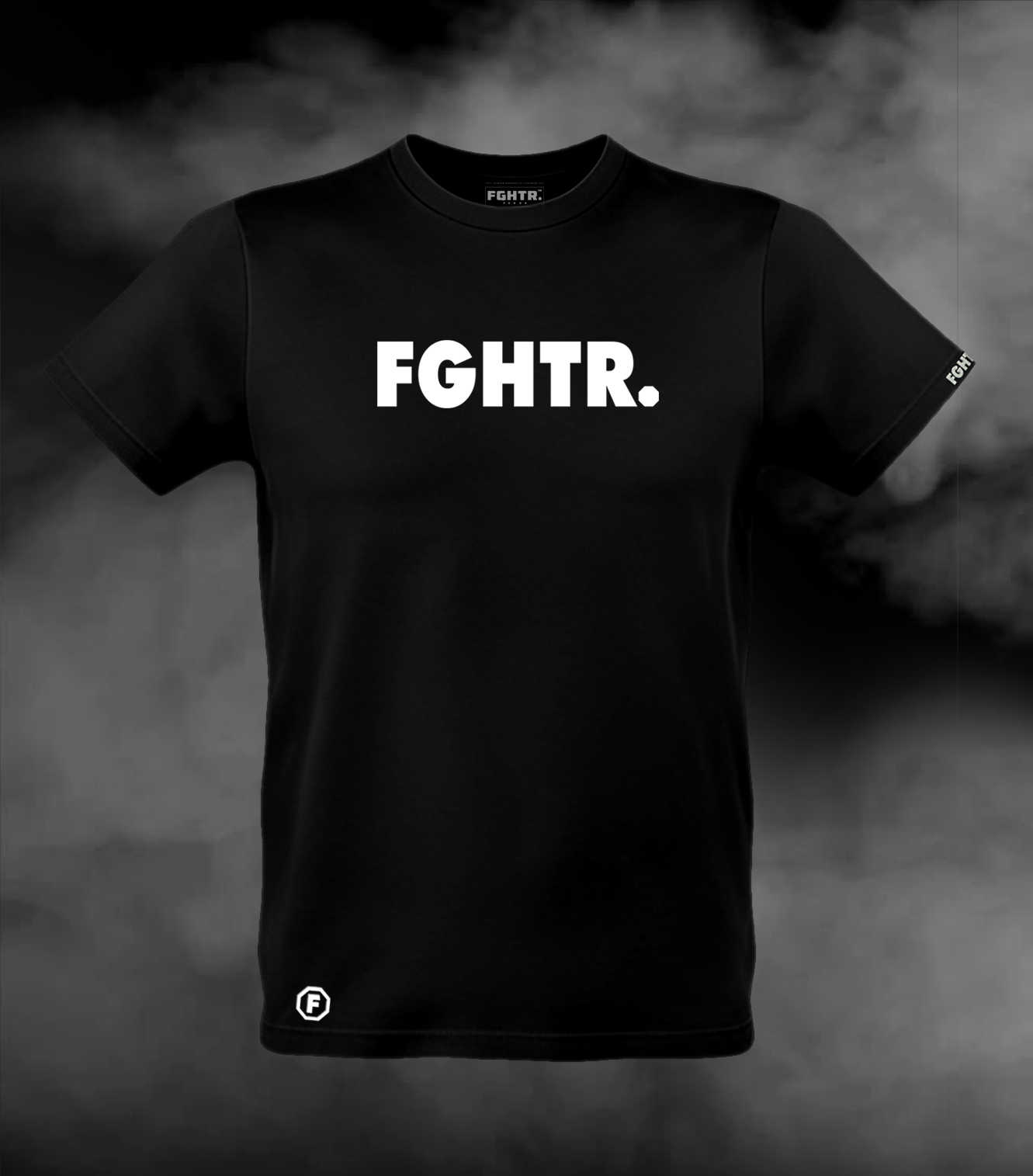 FGHTR. Signature Tee - One of 50 <BR> Midnight Black x White