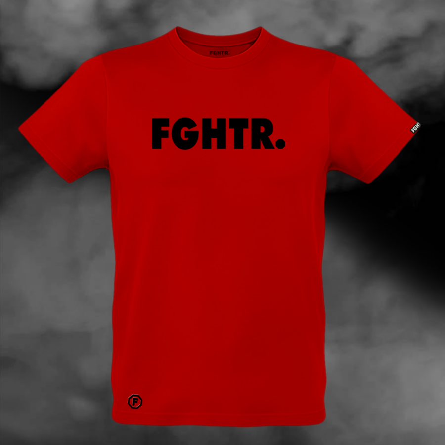 FGHTR. Signature Tee - One of 50 <BR> Crimson x Midnight Black