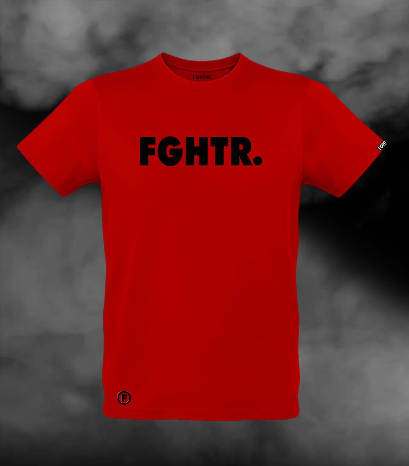 FGHTR. Signature Tee - One of 50 <BR> Crimson x Midnight Black