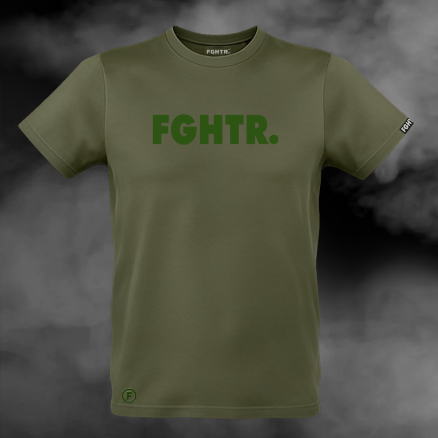 FGHTR. Signature Tee - One of 50 <BR> Olive Field x Green