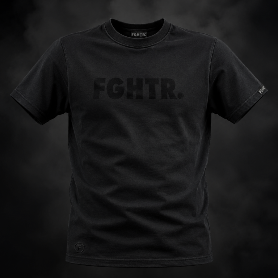 FGHTR. Signature Tee - One of 50 <BR> Midnight Black x Stealth Black