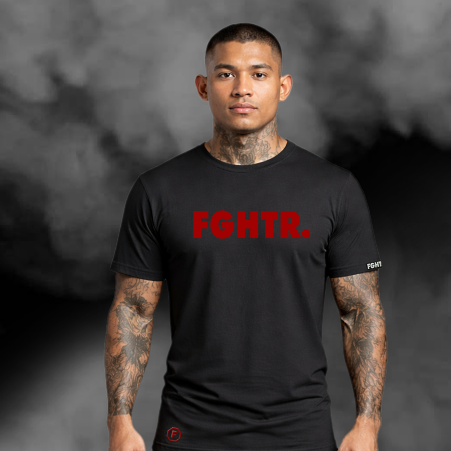 FGHTR. Signature Tee - One of 50 <BR> Midnight Black x Crimson