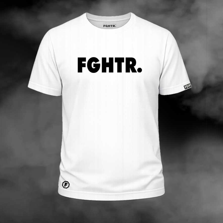 FGHTR. Signature Tee - One of 50 <BR>Chalk White x Midnight Black